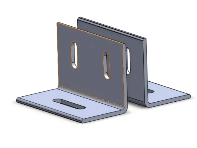 Baza solara din otel cu doua gauri